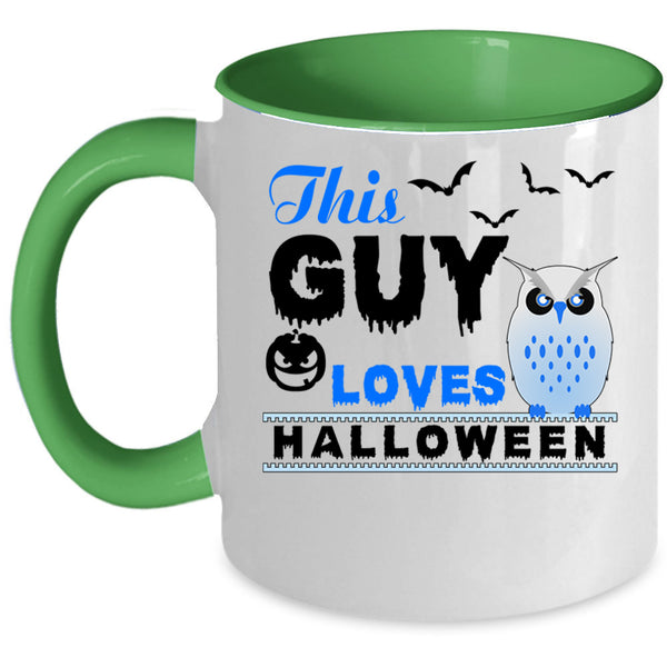 Gift For My Son Coffee Mug, This Guy Loves Halloween Accent Mug