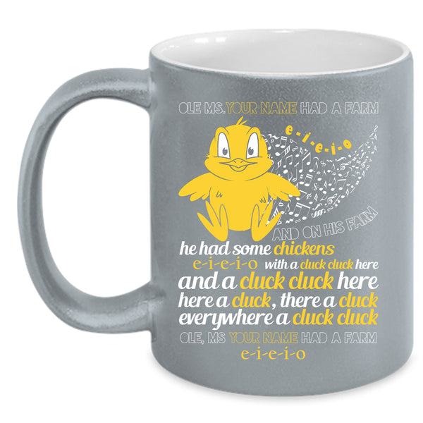 Cute Farmer Coffee Mug, He Had Some Chickens Coffee Cup