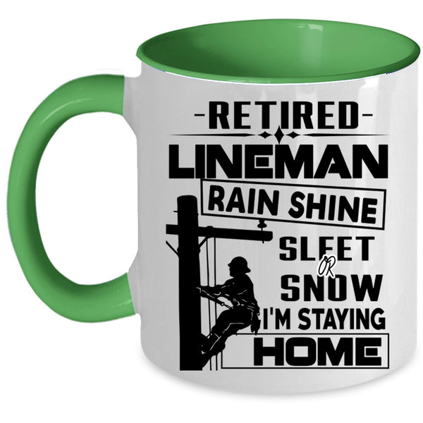 Cool Grandpa Coffee Mug, Retired Lineman Accent Mug