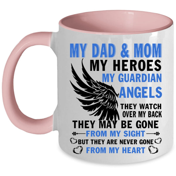 They Are Never Gone From My Heart Coffee Mug, Dad And Mom Accent Mug