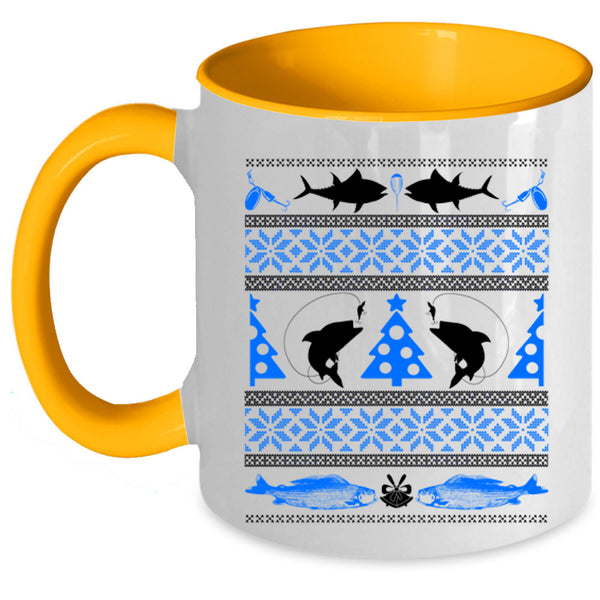 Christmas Tree  Coffee Mug, Funny Fishing Accent Mug