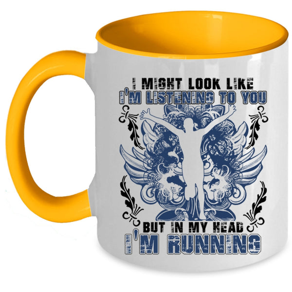 Awesome Runner Coffee Mug, In My Head I'm Running Accent Mug