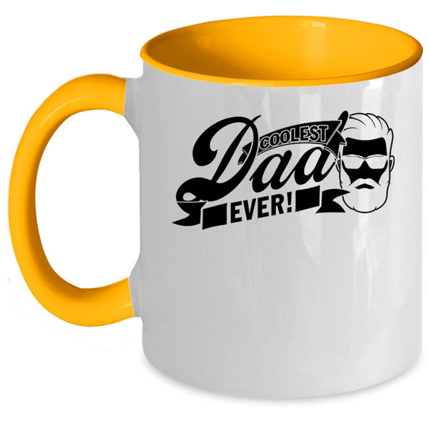 Funny Gift For Dad Coffee Mug, Coolest Dad Ever Accent Mug