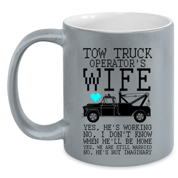 Cool Just Married Coffee Mug, Tow Truck Operator's Wife Accent Mug