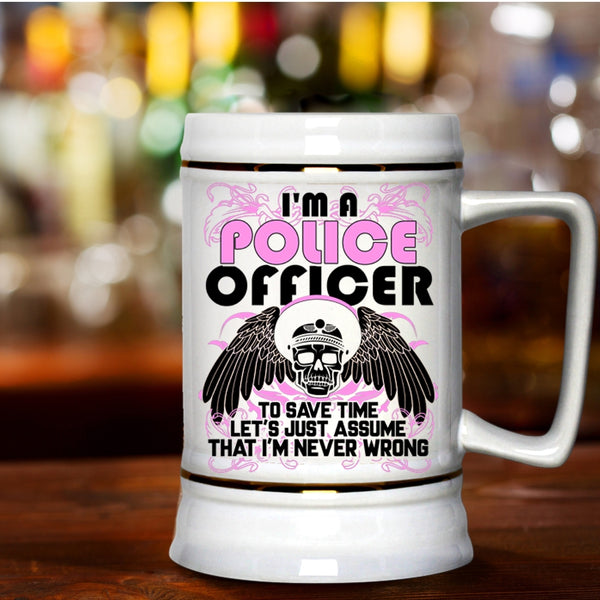 Best Gift For Police Officer Beer Stein 22oz, I'm A Police Officer Beer Mug