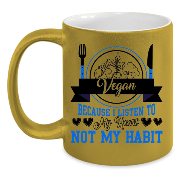 I Listen To My Heart Coffee Mug, Vegan Accent Mug