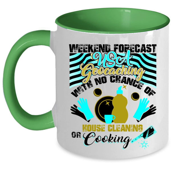 Cool American Flag Coffee Mug, USA Geocaching Accent Mug