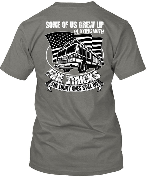 Playing With Fire Trucks T Shirt, I Love Firefighter T Shirt