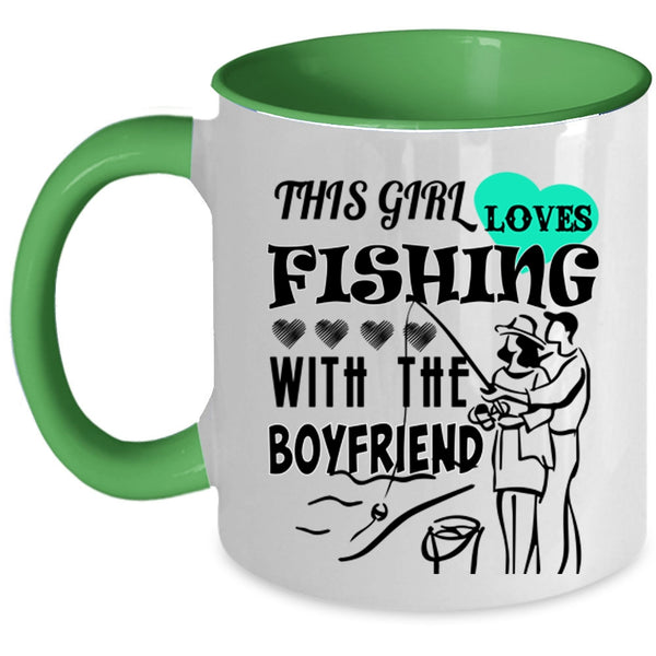 Cool Couple Coffee Mug, This Girl Loves Fishing With The Boyfriend Accent Mug