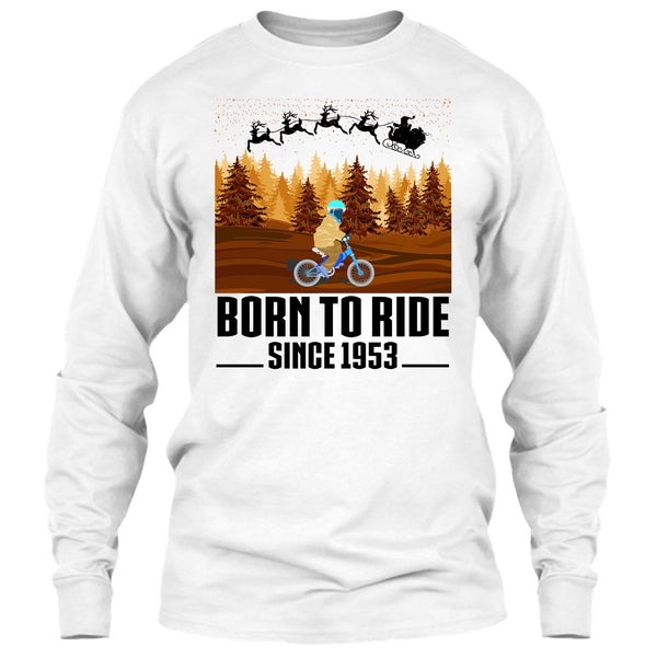 Born To Ride Since 1953 T Shirt, Biker Merry Christmas T Shirt