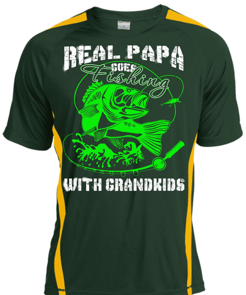 Real Papa Goes Fishing With Grandkids T Shirt, I Love Fishing T Shirt, Cool Shirt