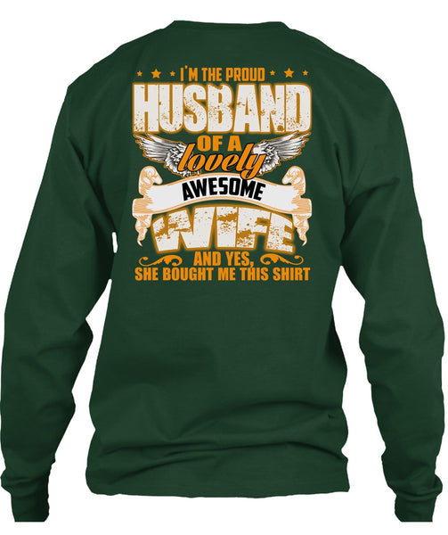 I'm The Proud Husband T Shirt, Lovely Awesome Wife T Shirt