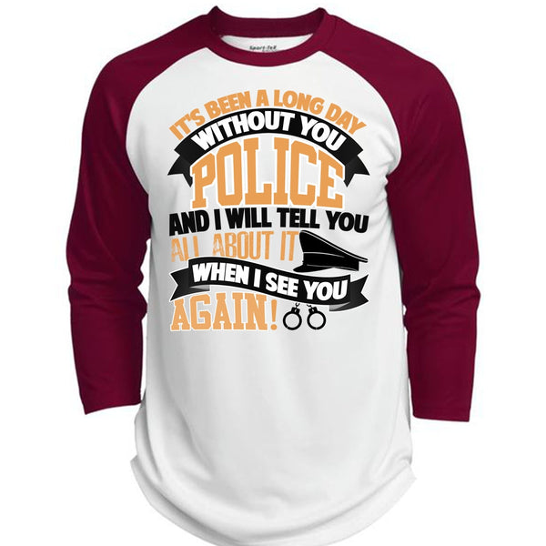 Long Day Without You Police T Shirt, I Love Police T Shirt, Awesome T-Shirts  (Polyester Game Baseball Jersey)