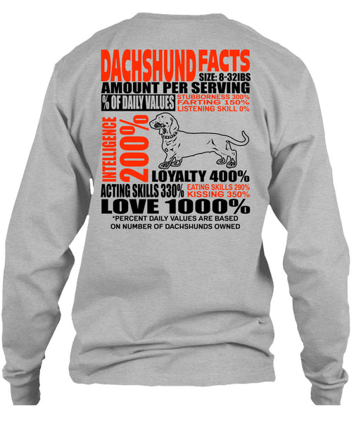 Dachshund Facts T Shirt, I Love Dachshund T Shirt