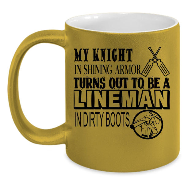 Awesome Linemen Coffee Mug, To Be A Lineman In Dirty Boots Accent Mug