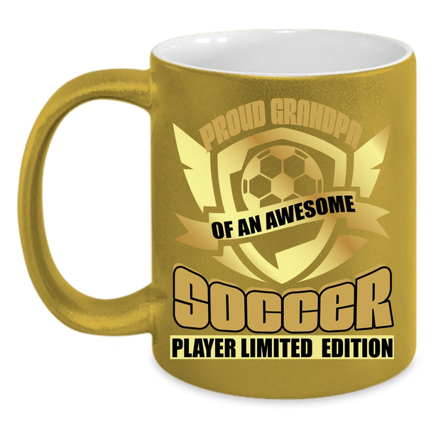 Proud Grandpa Of A Soccer Player Coffee Mug, Awesome Grandpas Coffee Cup
