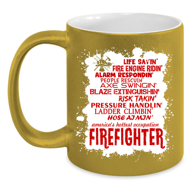Firefighter Coffee Mug, Cute Gift For Firefighter Coffee Cup