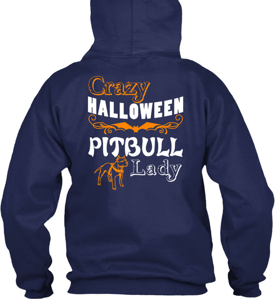 Crazy Halloween Pit Bull Lady T Shirt, I Love My Dogs T Shirt