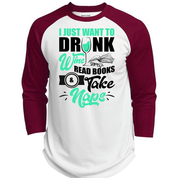 I Just Want To Drink Wine T Shirt, I Love Wine T Shirt, Awesome T-Shirts  (Polyester Game Baseball Jersey)