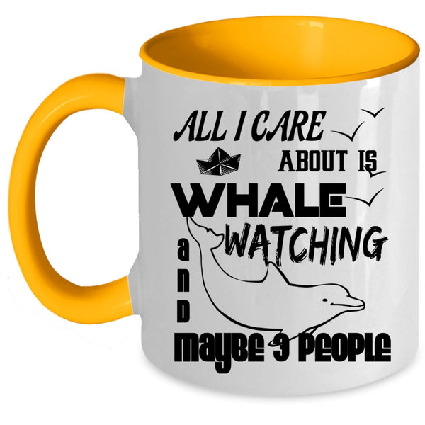 Outdoor Activity Coffee Mug, I Love Whale Watching Accent Mug