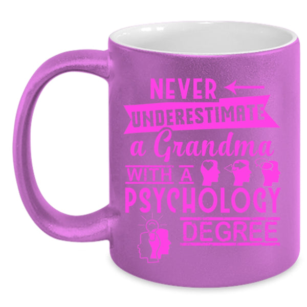 Funny Grandmas Coffee Mug, A Grandma With A Psychology Degree Accent Mug