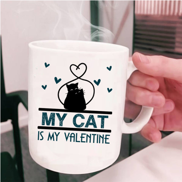 Lovely Cat Lovers Coffee Mug, My Cat Is My Valentine Cup