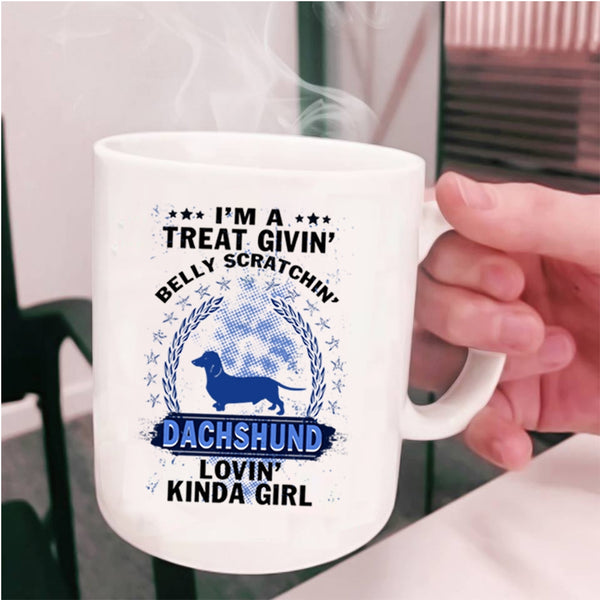 Dog Lovers Coffee Mug, Dachshund Loving Kinda Girl Cup
