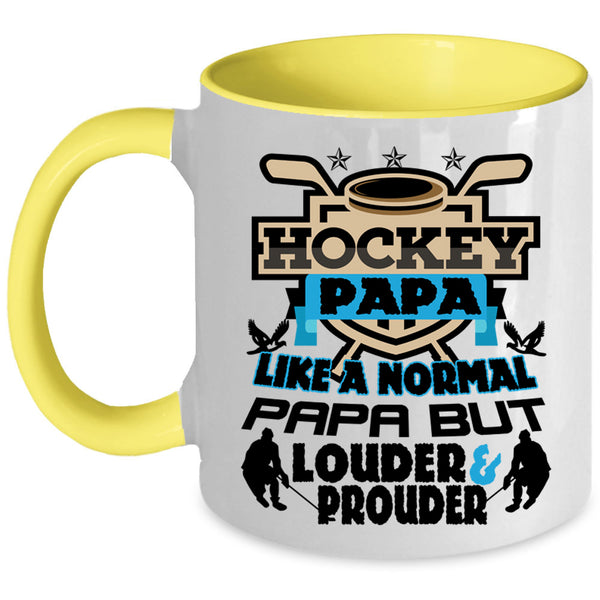 Normal Papa Coffee Mug, Hockey Papa Accent Mug