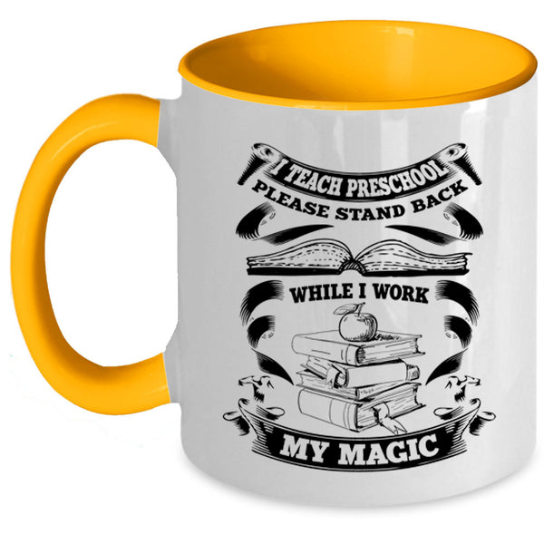 Awesome Preschool Teacher Coffee Mug, I Teach Preschool Accent Mug