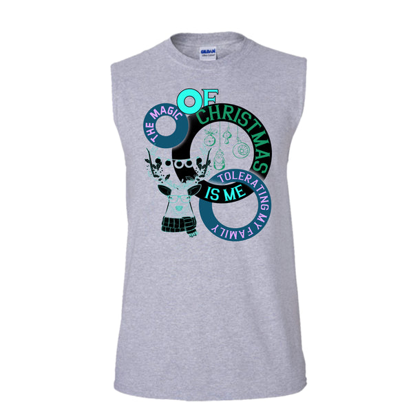 The Magic Of Christmas Is Me T Shirt, Coolest Merry Christmas T Shirt, Awesome t-shirts (Men's Cotton Sleeveless)