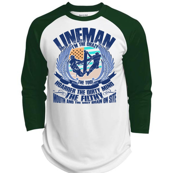 Lineman I'm The Crazy The Tools T Shirt, I Love Lineman T Shirt, Awesome T-Shirts  (Polyester Game Baseball Jersey)