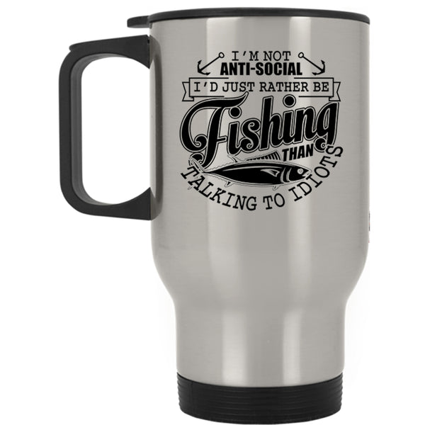 Cool Fishing Travel Mug, I'd Just Rather Be Fishing Mug