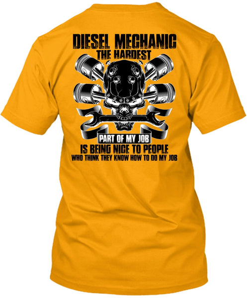 Diesel Mechanic The Hardest T Shirt, I Love Mechanic T Shirt