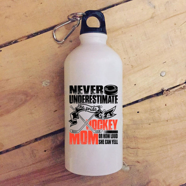 The Pride Of A Hockey Mom 20 oz Stainless Steel Bottle,How Loud She Can Yell Outdoor Sports Water Bottle