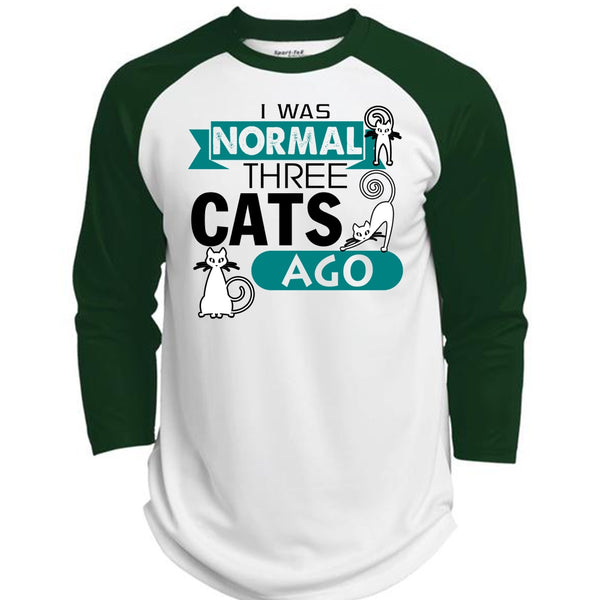 I Was Normal Three Cats AGo T Shirt, I Love Cat T Shirt, Cool Pets T Shirt  (Polyester Game Baseball Jersey)