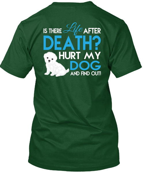 Hurt My Dog And Find Out T Shirt, Is There Life After Death T Shirt
