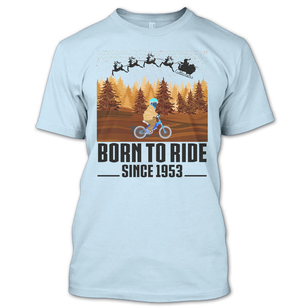Born To Ride Since 1953 T Shirt, Biker Merry Christmas T Shirt