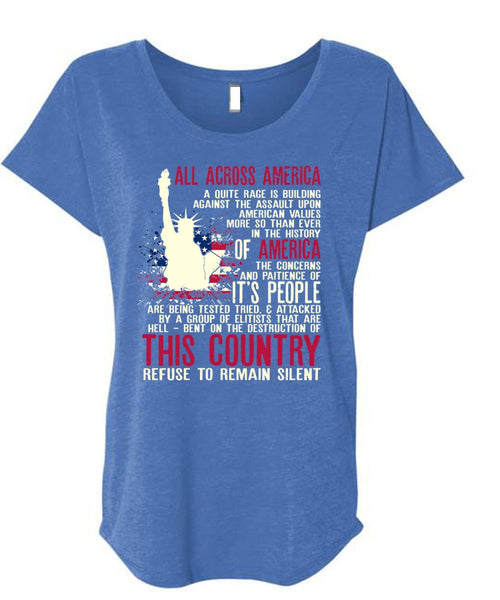 All Across America T Shirt, Being A Veteran T Shirt, Cool Shirt (Ladies' Triblend Dolman Sleeve)