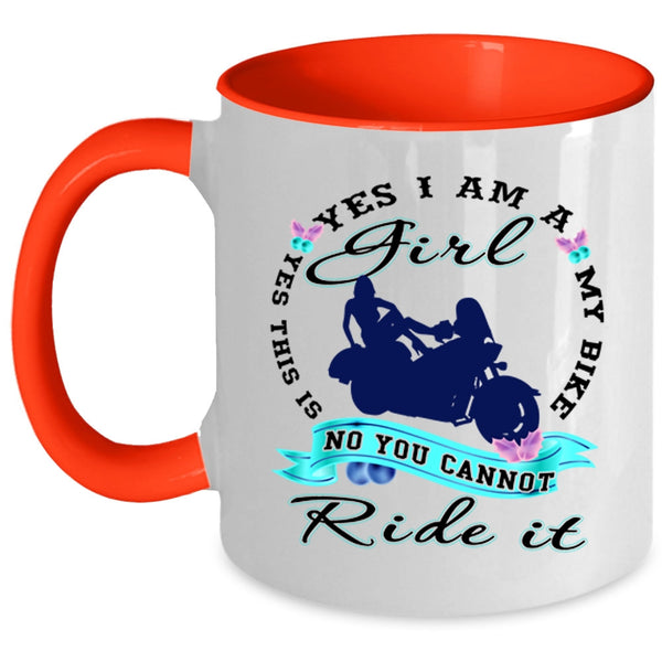 Yes This Is My Bike Coffee Mug, Yes I Am A Girl Accent Mug