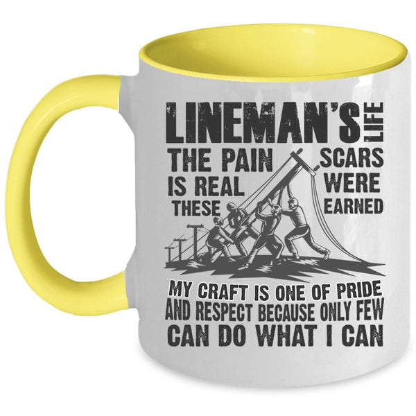 Awesome Gift For Linemen Coffee Mug, Lineman's Life Accent Mug