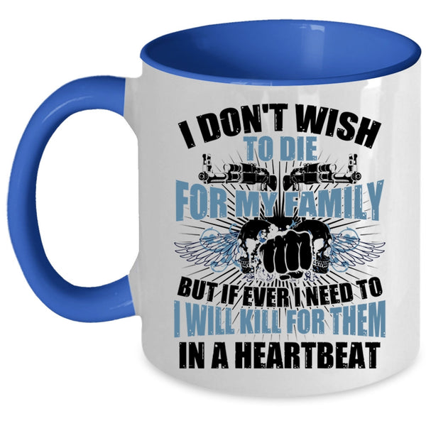 Awesome Gift For Gunner Coffee Mug, I Love My Family Accent Mug
