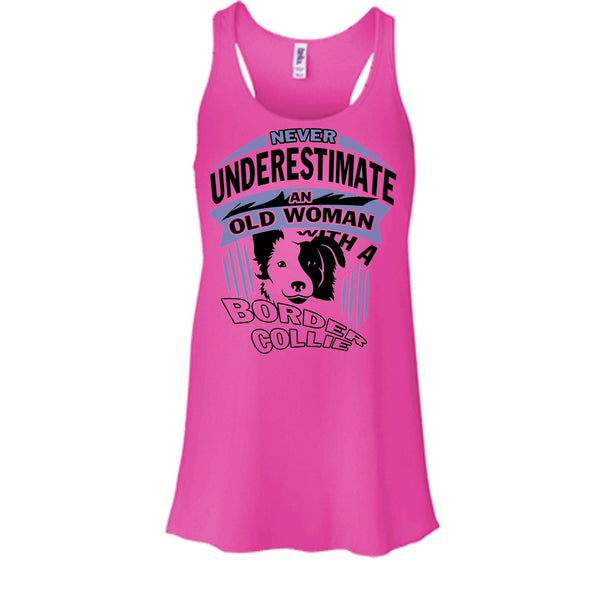 Never Underestimate An Old Woman With A Border Collie Shirt, Cute Dog Shirt