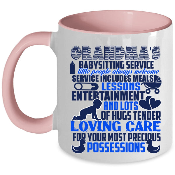 Grandma's Loveing Care Coffee Mug, Grandma's Babysitting Service Accent Mug