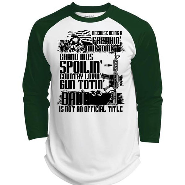 Grandkids Spoiling Country Loving Gun T Shirt, Being A Veteran T Shirt, Awesome T-Shirts  (Polyester Game Baseball Jersey)