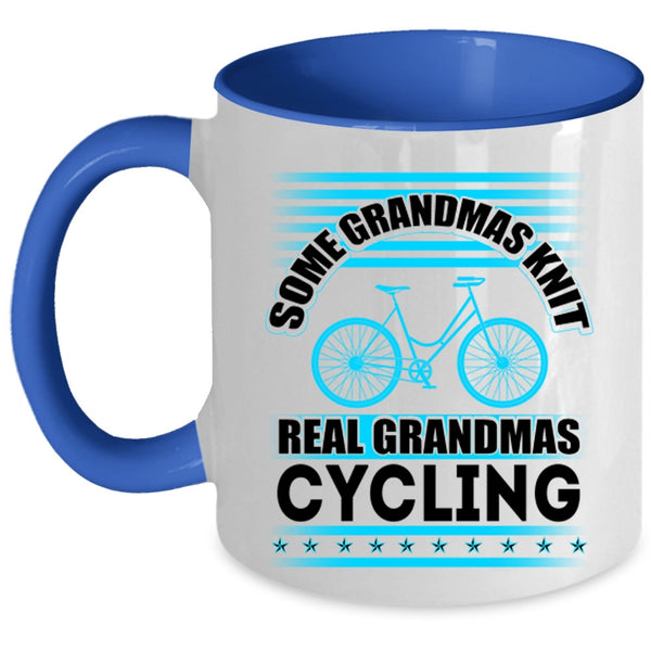 Real Grandmas Cycling Coffee Mug, Some Grandmas Knit Accent Mug