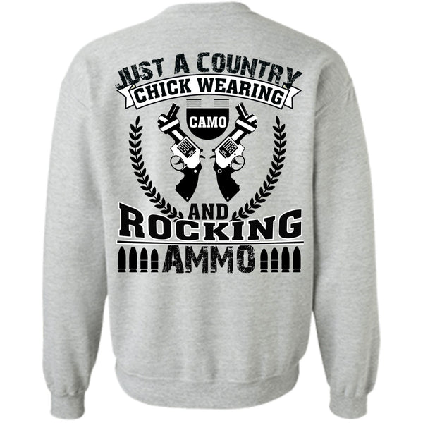 Being A Gunner T Shirt, Just A Country Chick Wearing Sweatshirt