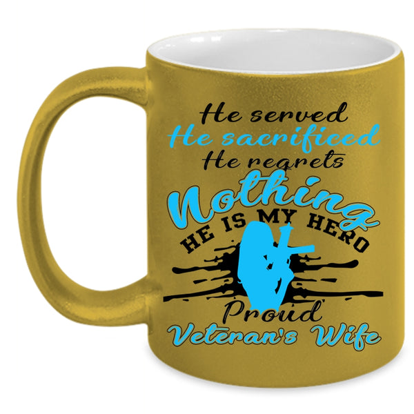 I Love Veteran Coffee Mug, Proud Veteran's Wife Accent Mug