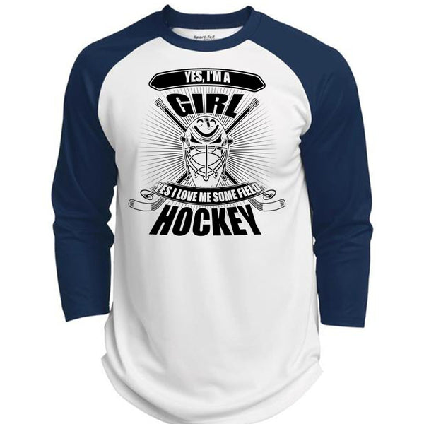I'm A Girl T Shirt, I Love Hockey T Shirt, Awesome T-Shirts  (Polyester Game Baseball Jersey)