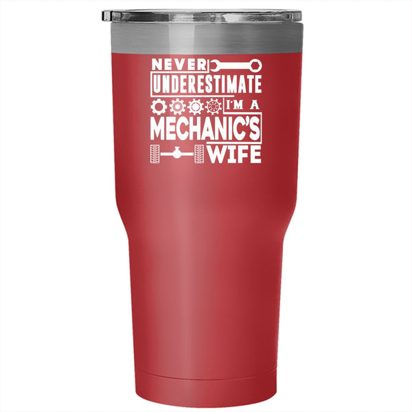I'm A Mechanic's Wife Tumbler 30 oz Stainless Steel, Gift For Mechanic's Wife Travel Mug
