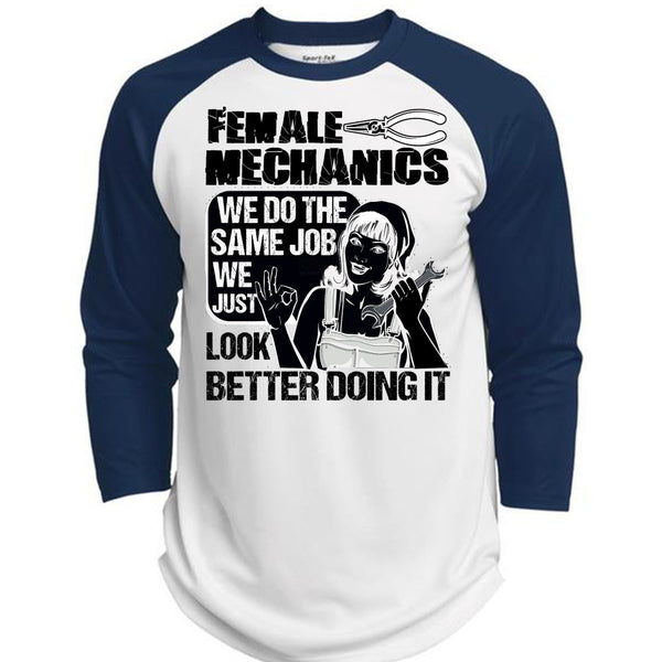 Female Mechanics T Shirt, I Love Mechanic T Shirt, Awesome T-Shirts  (Polyester Game Baseball Jersey)